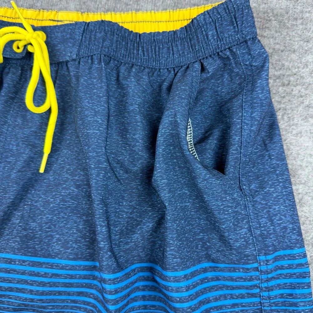 Banana Boat Swim Trunks Mens 3XL Blue Striped UPF 50+ Board Shorts Pocket‎